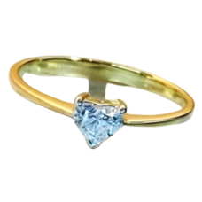 แหวนเพชรแท้ รูปหัวใจ Heart Shaped Diamond น้ำ 100 [ D Color] เพชรสะอาดระดับ VVS1 ใบเซอร์ GIA เรือนทองแท้ 18k