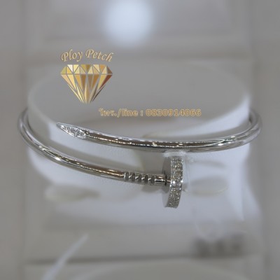 กำไลเพชร White Gold , Yellow Gold ลวดลายตะปู